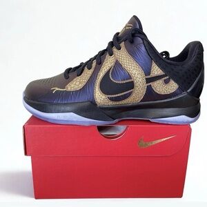 Size 2Y - Nike Kobe V Eggplant Black Metallic Gold GS HM3753-500 New FAST SHIP
